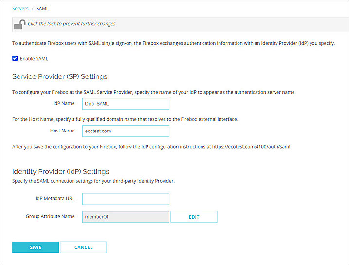 Screenshot of Firebox, Firebox Auth Server setup 1